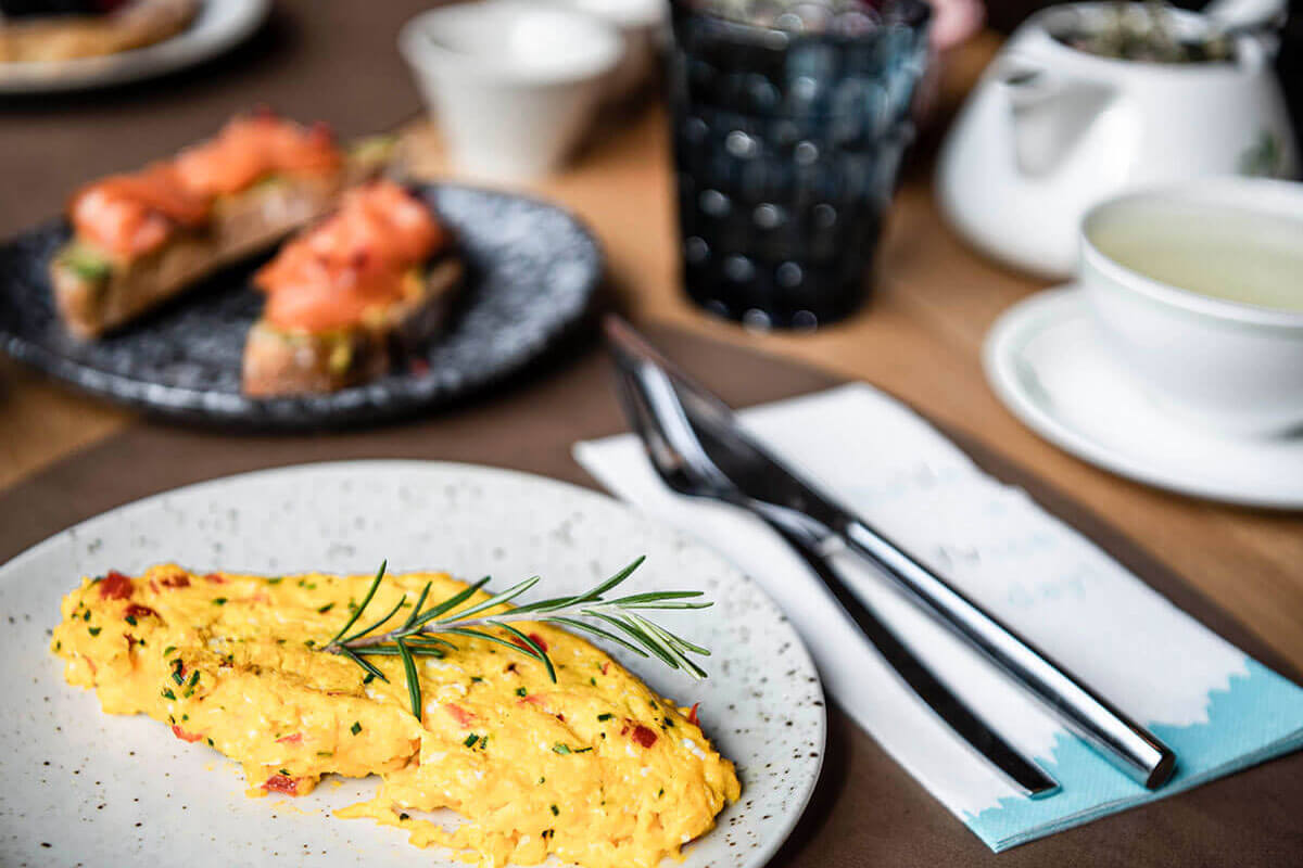 Eierkarte mit leckeren Auswahlmöglichkeiten