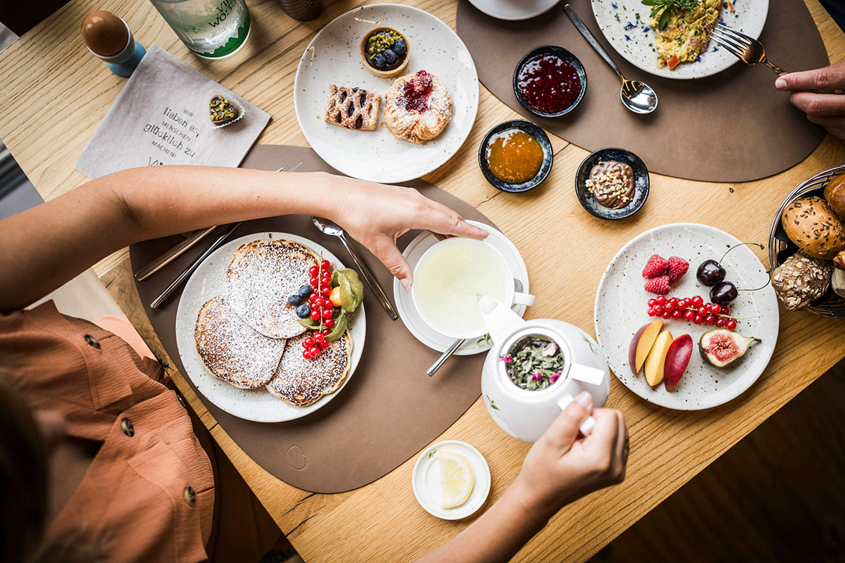 Breakfast desk from above